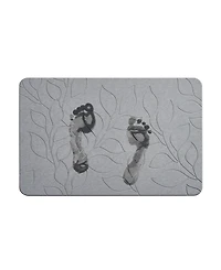 Vcny Home Carved Leaves Diatomite Stone Bath Mat, 16" x 24"