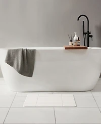Vcny Home Carved Grid Diatomite Stone Bath Mat, 16" x 24"