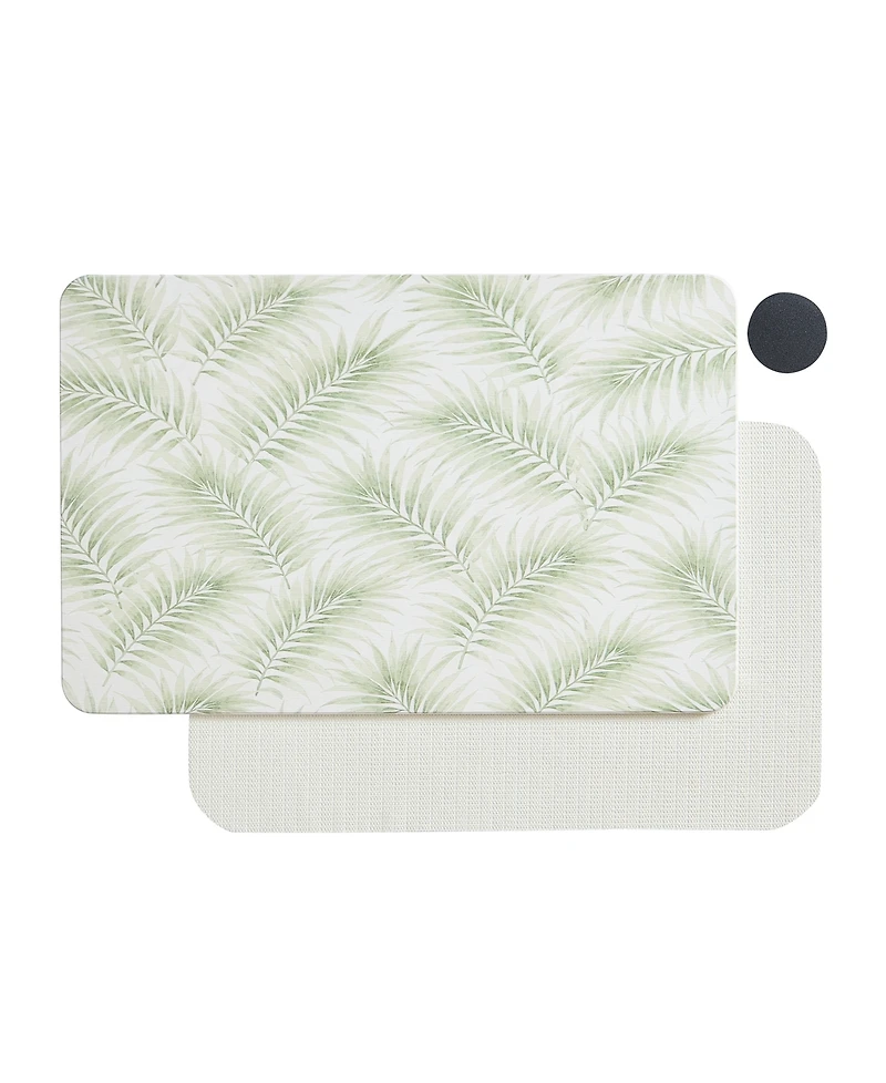 Vcny Home Carved Palms Diatomite Stone Bath Mat, 16" x 24"