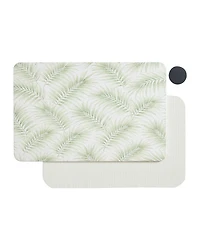 Vcny Home Carved Palms Diatomite Stone Bath Mat, 16" x 24"