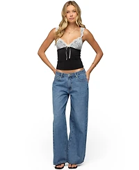 Edikted Women's Troya Contrast Lacey Top