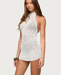 Edikted Women's Lazuz Crochet High Neck Mini Dress