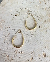 Adornia Gold Wire Drop Hoops with Stoppers Earrings