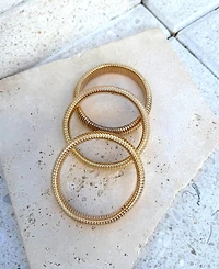 Adornia Gold Set of 3 Coil Stretch Bracelets