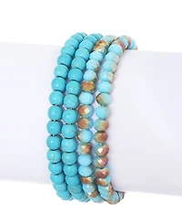 Adornia Crystal Turquoise Set of 4 Stretch Bracelets
