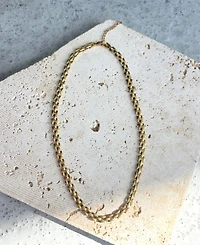 Adornia Tarnish Resistant Gold Grid Chain Necklace