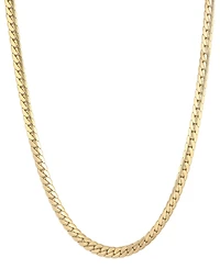 Adornia Tarnish Resistant Gold Flat Curb Chain Necklace