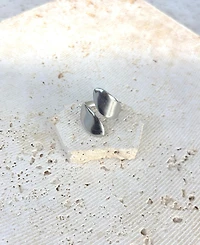 Adornia Tarnish Resistant Silver Overlap Petals Ring