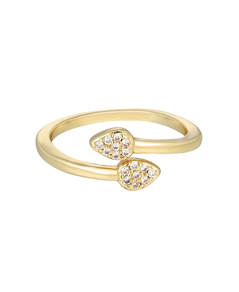 Adornia Gold Cubic Zirconia Overlap Petals Ring