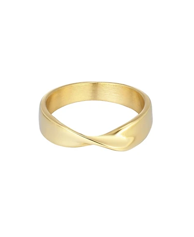 Adornia Tarnish Resistant Gold Twist Ring Band