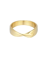 Adornia Tarnish Resistant Gold Twist Ring Band