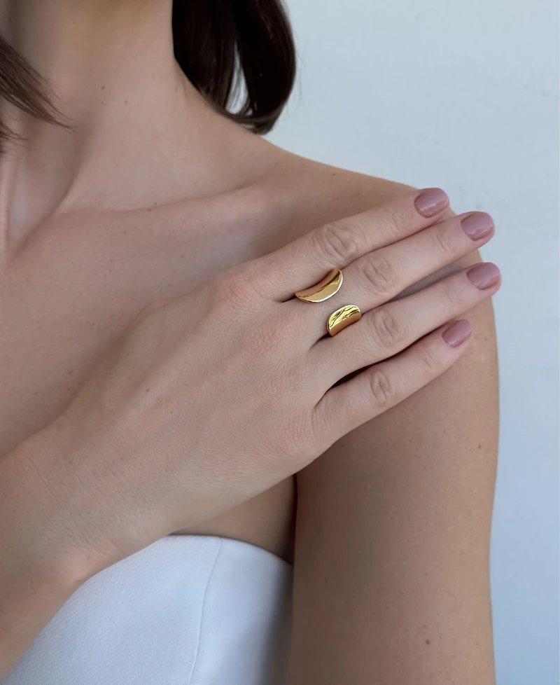 Adornia Tarnish Resistant Gold Split Statement Ring