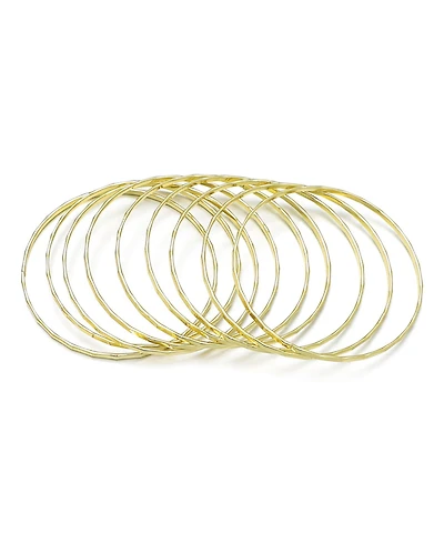 Adornia Gold-Plated 9-Piece Thin Bangle Bracelet Set