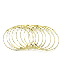 Adornia Gold-Plated 9-Piece Thin Bangle Bracelet Set