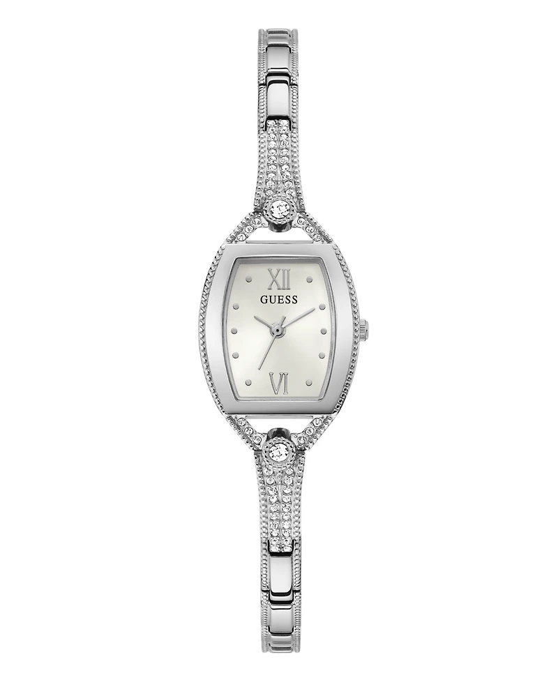 Guess Women's Silver-Tone Glitz Watch, 21mm