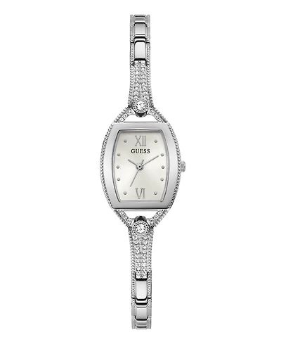 Guess Women's Silver-Tone Glitz Watch, 21mm