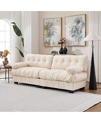 Clihome Modular Sectional Sofa, Deep Seat Cloud Couch with Plush Corduroy and Pillows