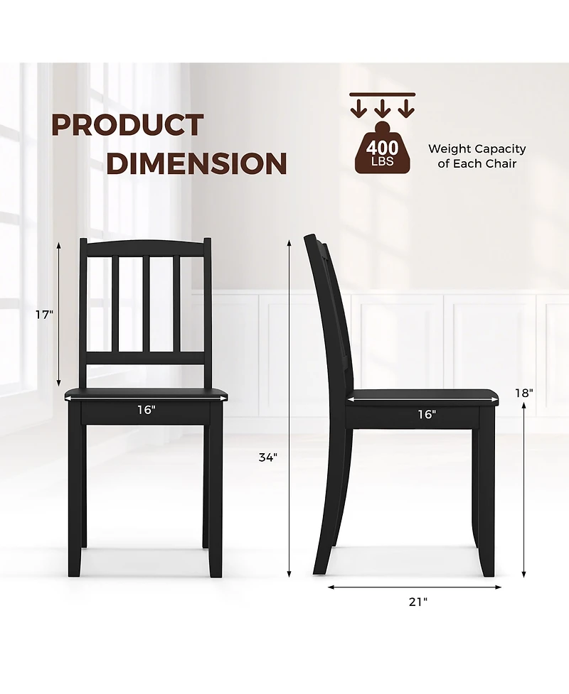 Gymax Wood Dining Chair Rubber Legs Curved Backrest for Kitchen