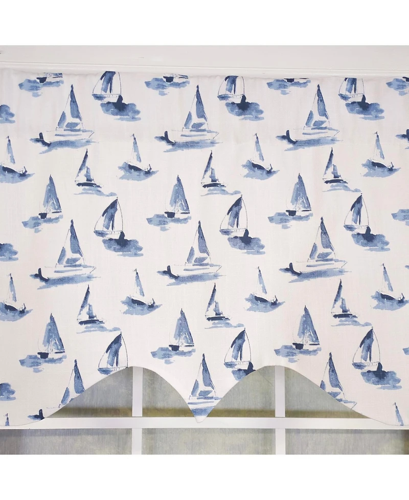 Rlf Home 100percentage Cotton Sailboats Regal With Lining Rod Pocket Window Valance