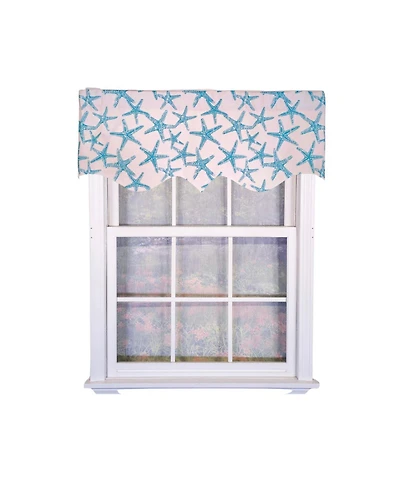 Rlf Home 100percentage Cotton StarFish Regal With Lining Rod Pocket Window Valance