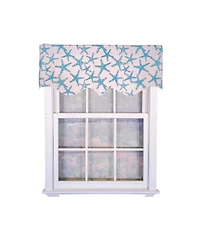 Rlf Home 100percentage Cotton StarFish Regal With Lining Rod Pocket Window Valance