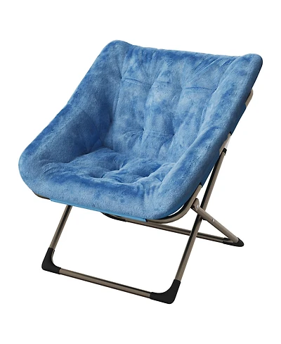 homfan Collapsible Faux Fur Saucer Chair