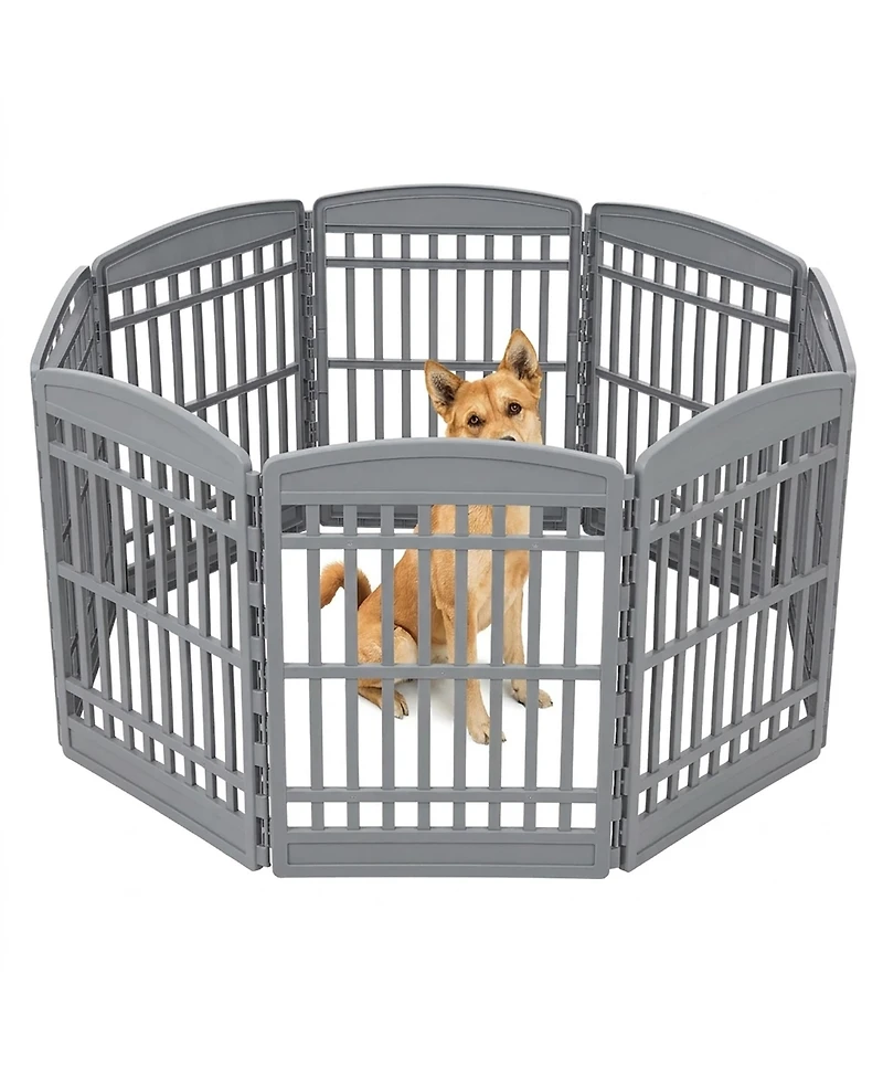 Iris Usa 34 Exercise Pet Playpen, Large Plastic Gate with Door for Dogs