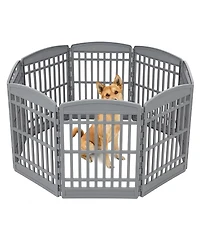 Iris Usa 34 Exercise Pet Playpen, Large Plastic Gate with Door for Dogs