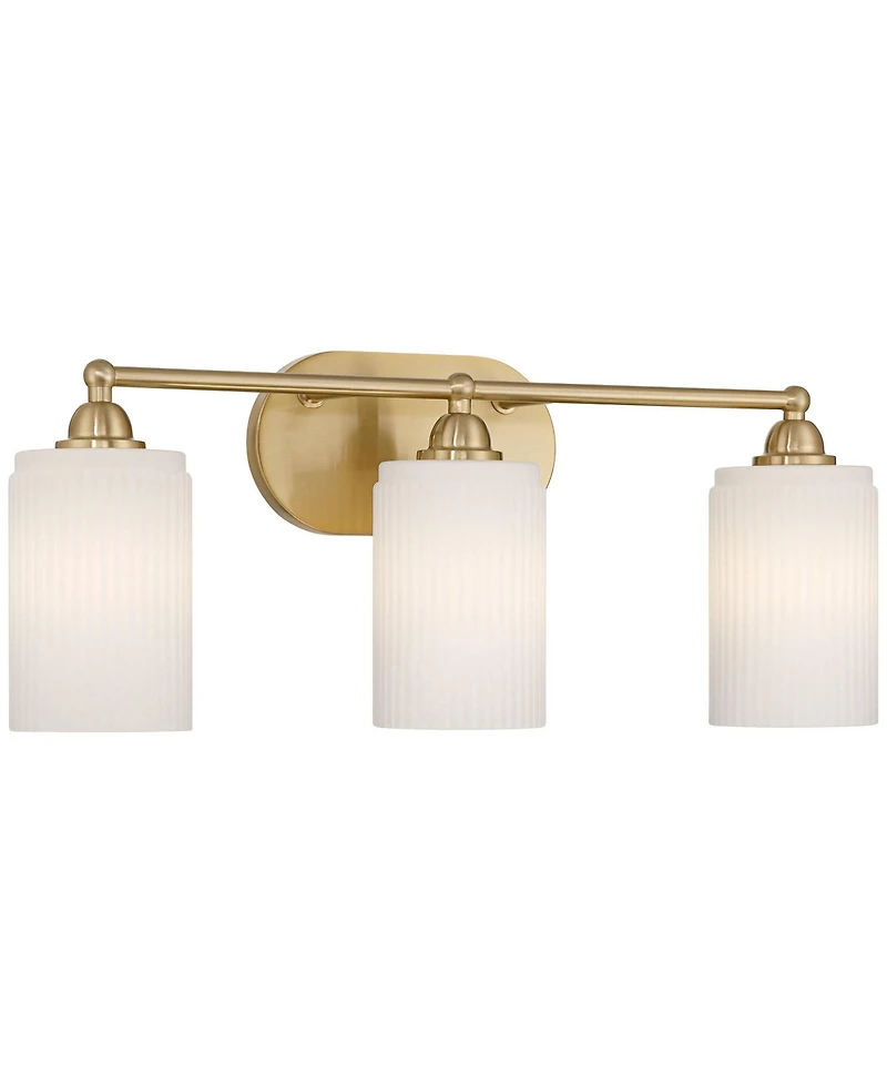 360 Lighting David 22" Wide and Fluted Glass 3-Light Bath Light