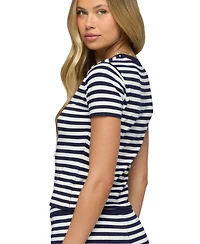 Edikted Women's Irena Striped Button Up Knit Top