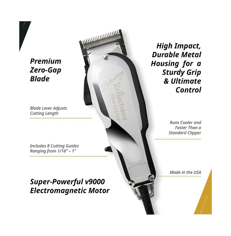 Wahl Professional Reflections Senior Clipper V9000 Motor Adjustable Taper Lever Metal Housing