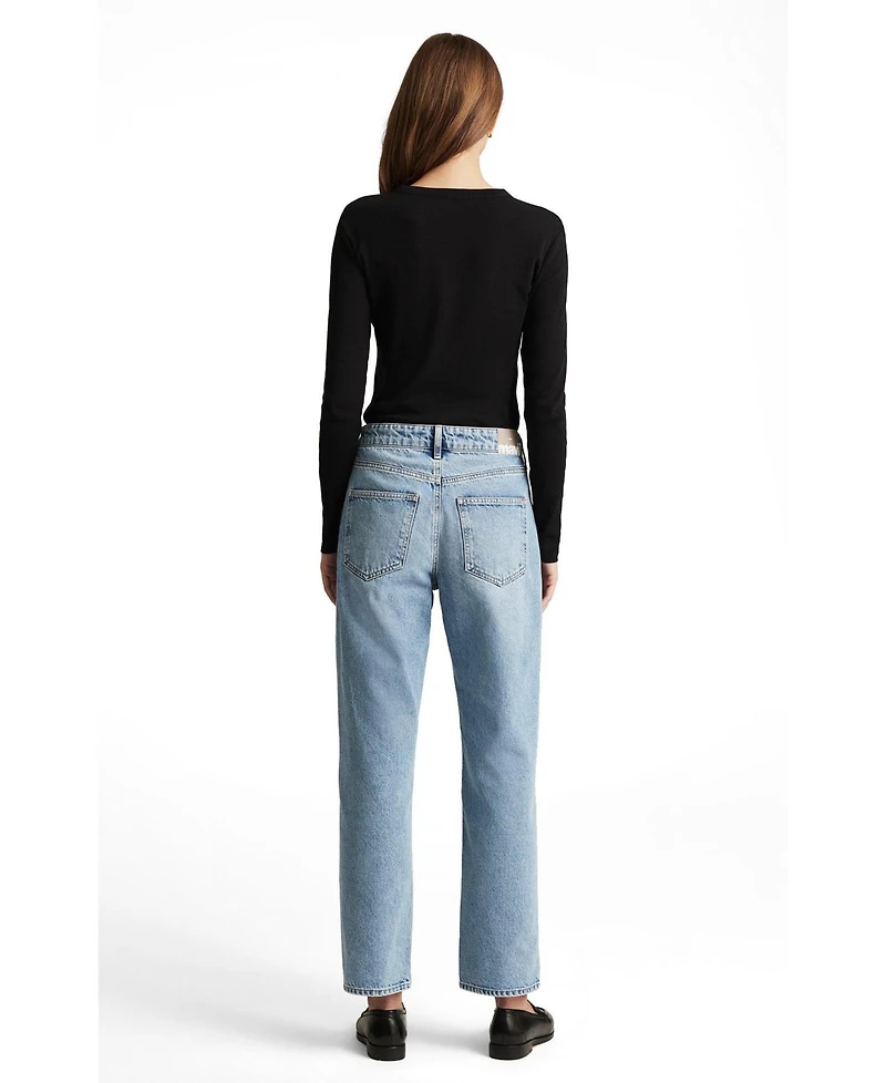 Mavi Jeans Women's Savannah High Rise Straight Leg Lt Brushed Classic Denim