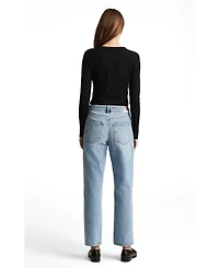 Mavi Jeans Women's Savannah High Rise Straight Leg Lt Brushed Classic Denim