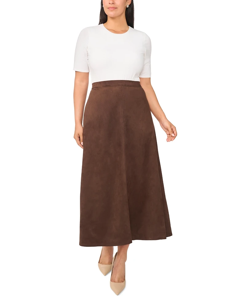 Vince Camuto Plus Center Seam A-Line Skirt