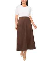 Vince Camuto Plus Center Seam A-Line Skirt
