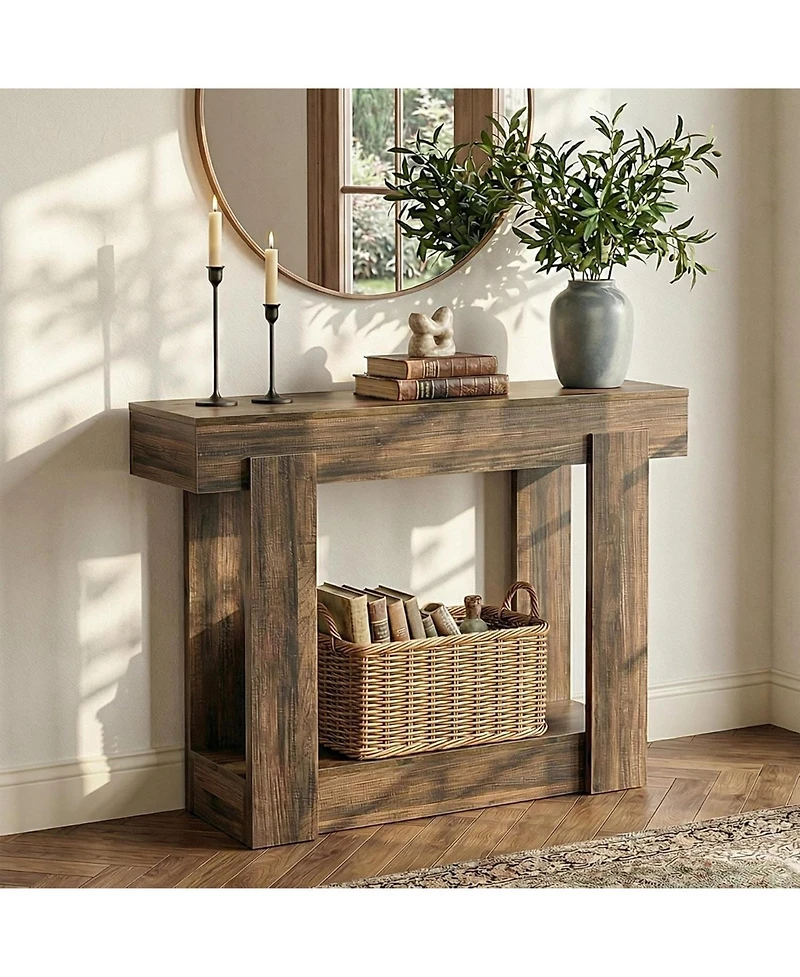 Tribesigns 41.34" Console Table with Storage Shelf, Narrow Entryway Table, Farmhouse Sofa Table Behind Couch