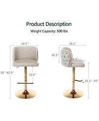 Rainsken Barstools Set of 2 - Modern Pu Leather Bar Stools