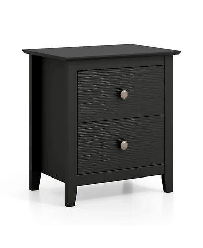 Slickblue Modern Nightstand with 2 Drawers for Small Spaces