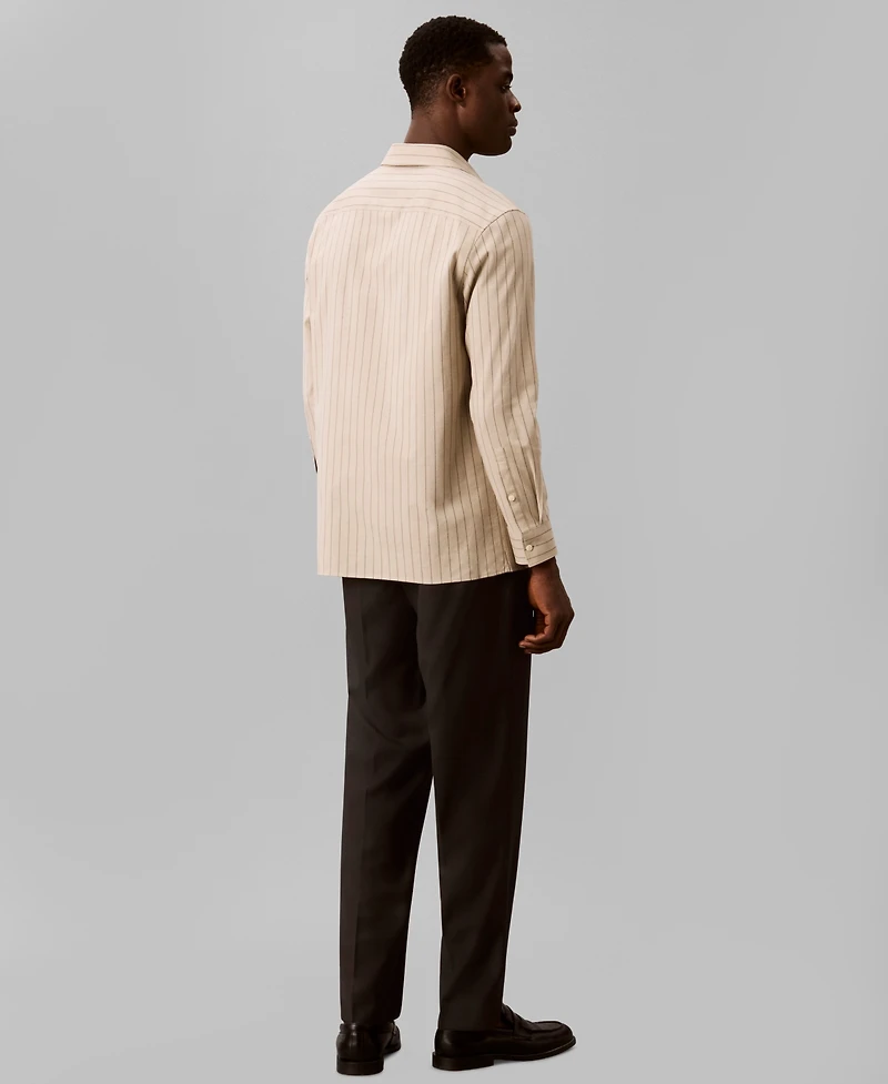 Calvin Klein Men's Pinstripe Classic Long-Sleeve Shirt