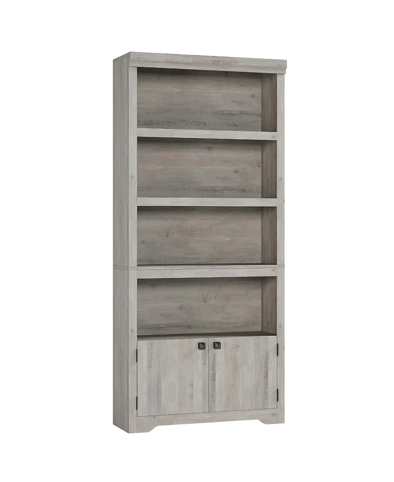 homfan 5-Tier Modern Storage Cabinet with Doors and Adjustable Shelves, Anti-Slip Tall Bookcase for Home Office, Living Room, Study, Library