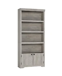homfan 5-Tier Modern Storage Cabinet with Doors and Adjustable Shelves, Anti-Slip Tall Bookcase for Home Office, Living Room, Study, Library