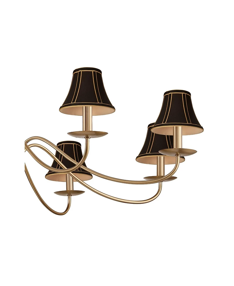 Franklin Iron Works Marinec 42inch Wide Soft Gold 8-Light Chandelier with Shades