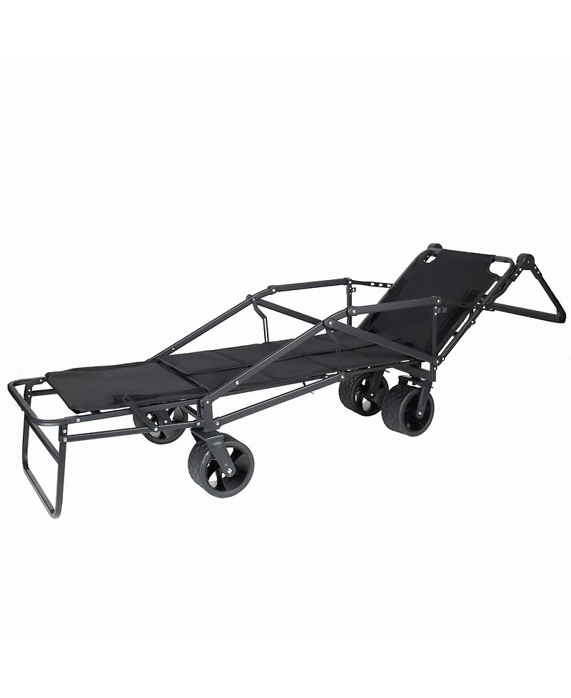 Streamdale Furniture 2-in-1 Multifunctional Folding Wagon Cart and Beach Chair 650lb Capacity