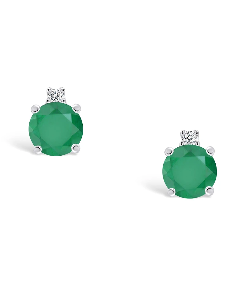 Sapphire (3/4 ct. t.w.) & Diamond Accent Stud Earrings 14k White Gold (Also Emerald, Ruby, Tanzanite)