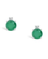 Sapphire (3/4 ct. t.w.) & Diamond Accent Stud Earrings 14k White Gold (Also Emerald, Ruby, Tanzanite)
