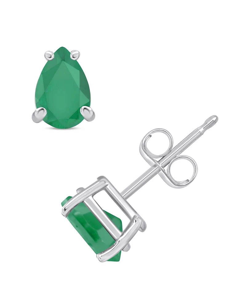 Sapphire Stud Earrings (1 ct. t.w.) 14k White Gold (Also Ruby & Emerald)