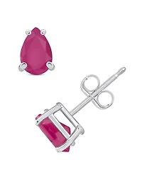 Sapphire Stud Earrings (1 ct. t.w.) 14k White Gold (Also Ruby & Emerald)