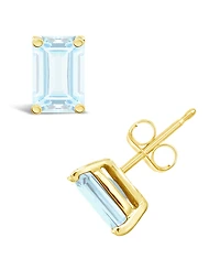 Aquamarine (1 ct. t.w.) Stud Earrings 14K Yellow Gold or White