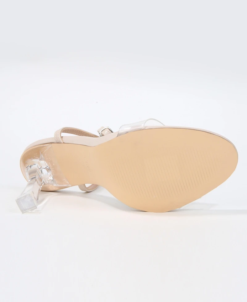Berness Women's Nature Clear Strap Heel Sandals