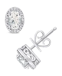 White Topaz (1-1/8 ct. t.w.) and Diamond Accent Stud Earrings in Sterling Silver
